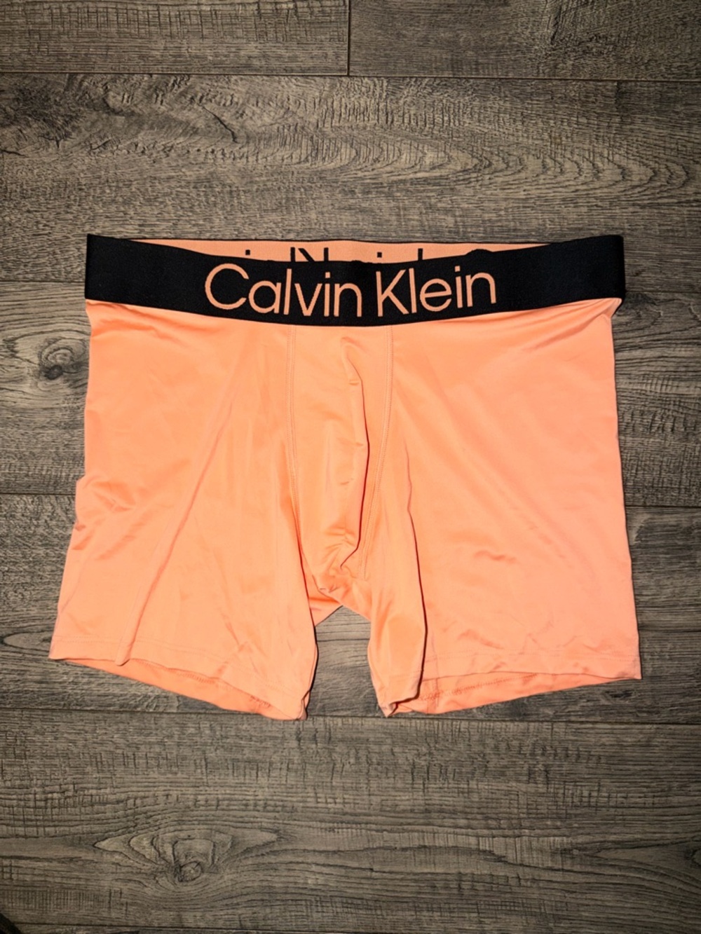 Calvin Klein Peach Boxer Briefs with Black Branded Waistband